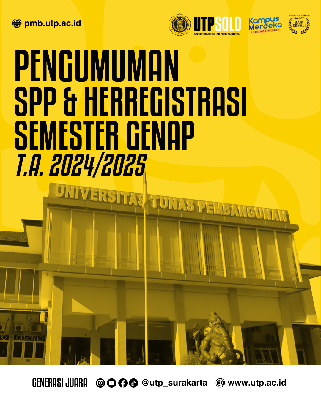 Pengumuman SPP & Herregistrasi Semester Genap T.A. 2024/2025